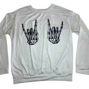 Shein Skeleton Handprint Pullover Sweater Womens Size M​​​​